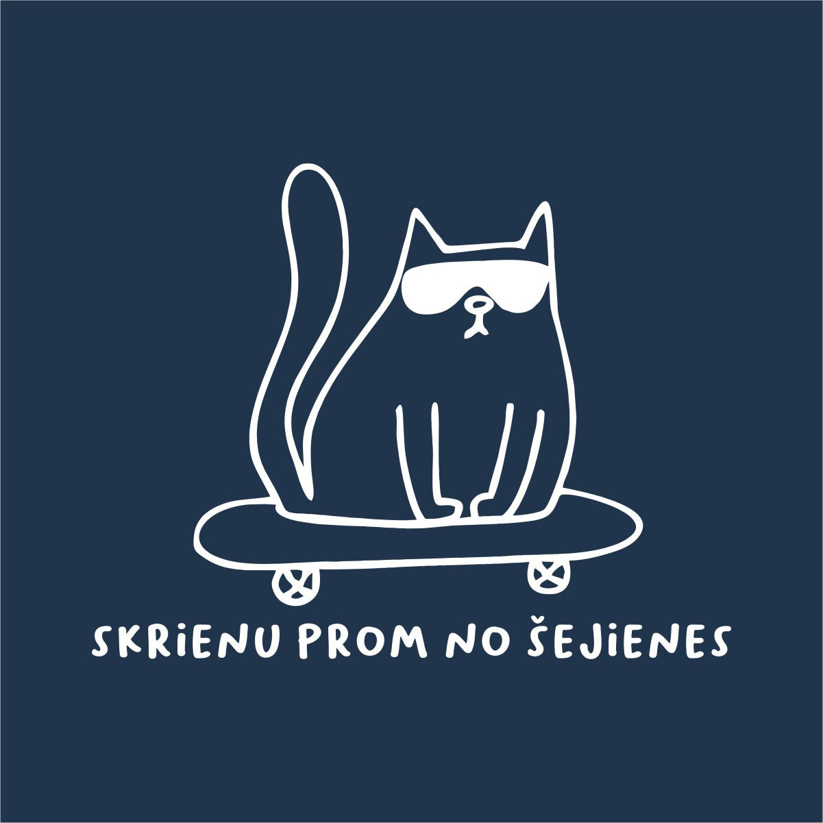 Zils UNISEX džemperis bez kapuces "Skrienu prom no šejienes"