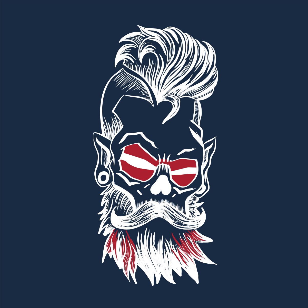 Zils UNISEX džemperis bez kapuces "Latviešu bārda"