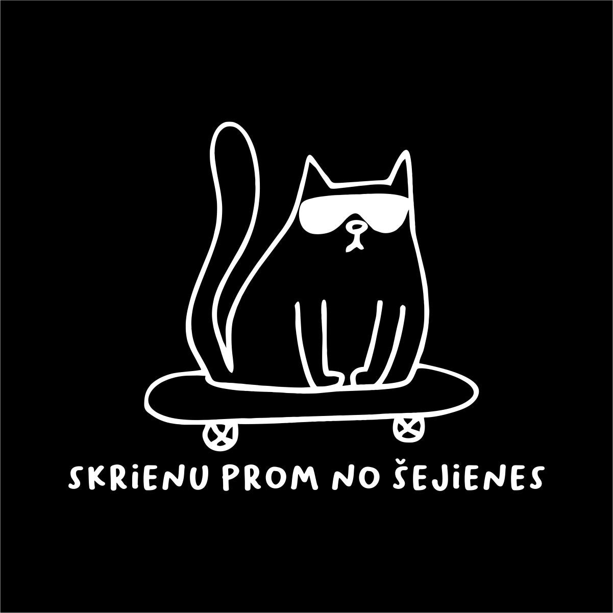 Melns UNISEX džemperis bez kapuces "Skrienu prom no šejienes"