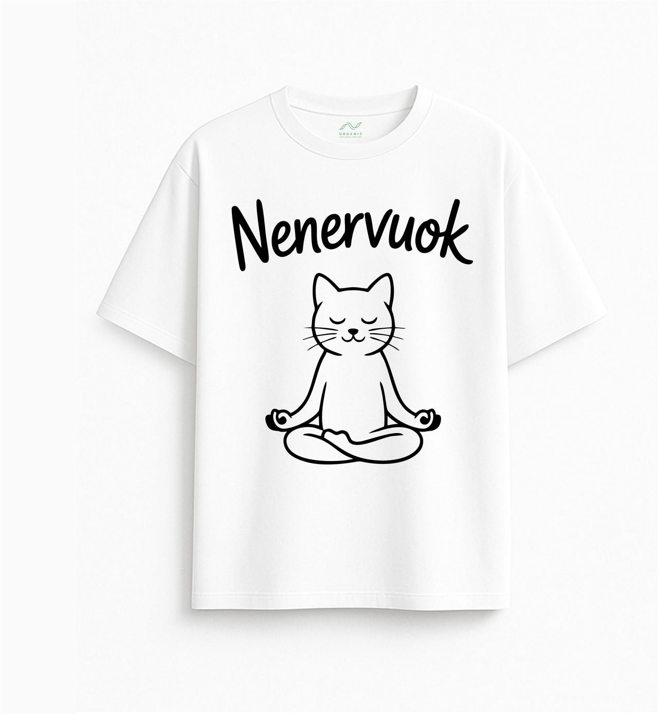 BALTI OVERSIZED MARŠKINĖLIAI "NENERVUOK"