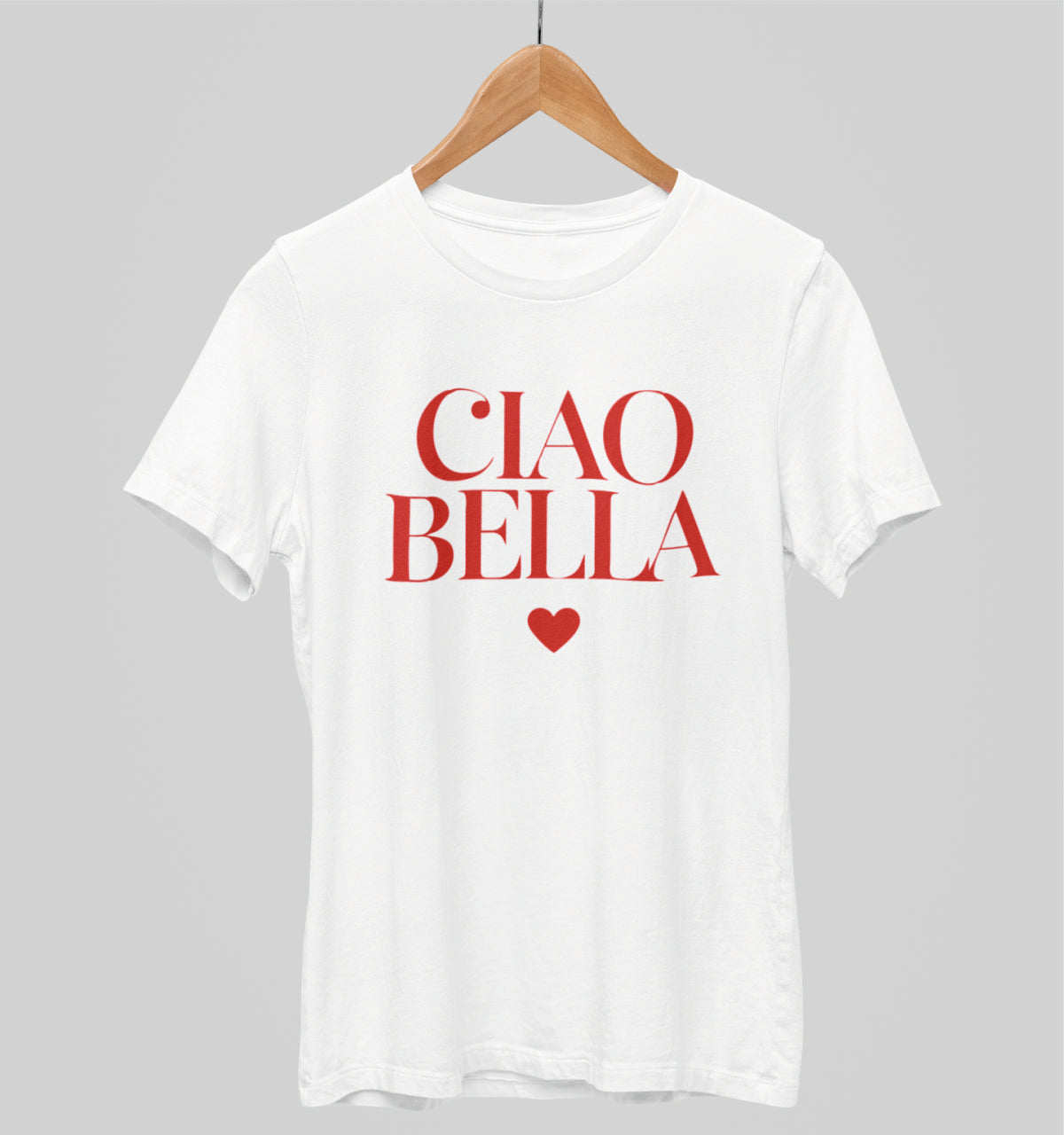 Valkoiset unisex T-paidat "Ciao bella"