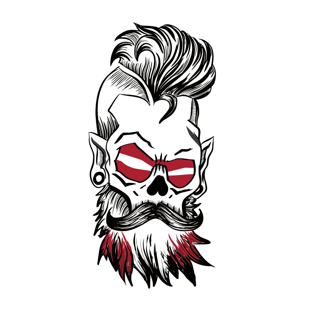 Balti UNISEX krekli "Latviešu bārda"