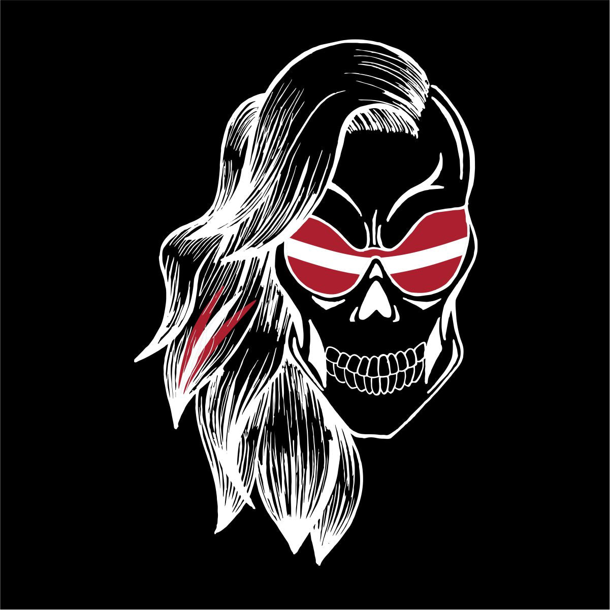 Melns UNISEX džemperis bez kapuces "Latviešu galvaskauss"