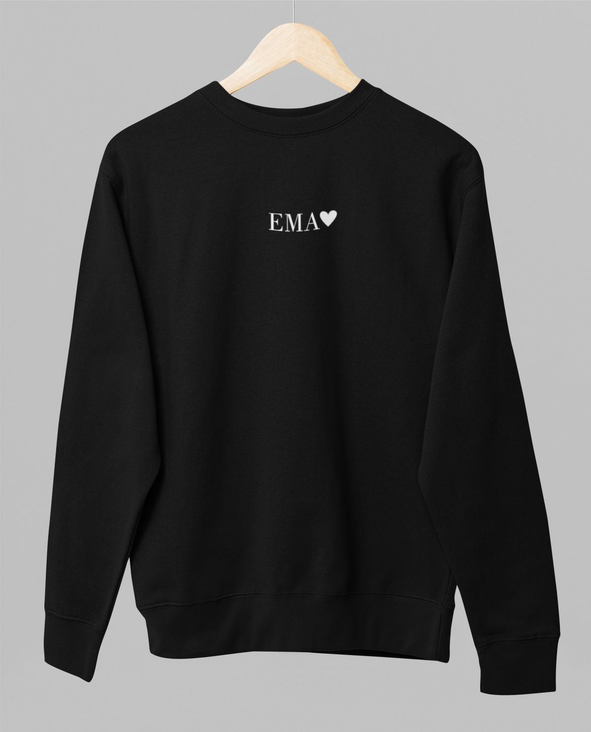 Must UNISEX dressipluus ilma kapuutsita "Ema südamega"