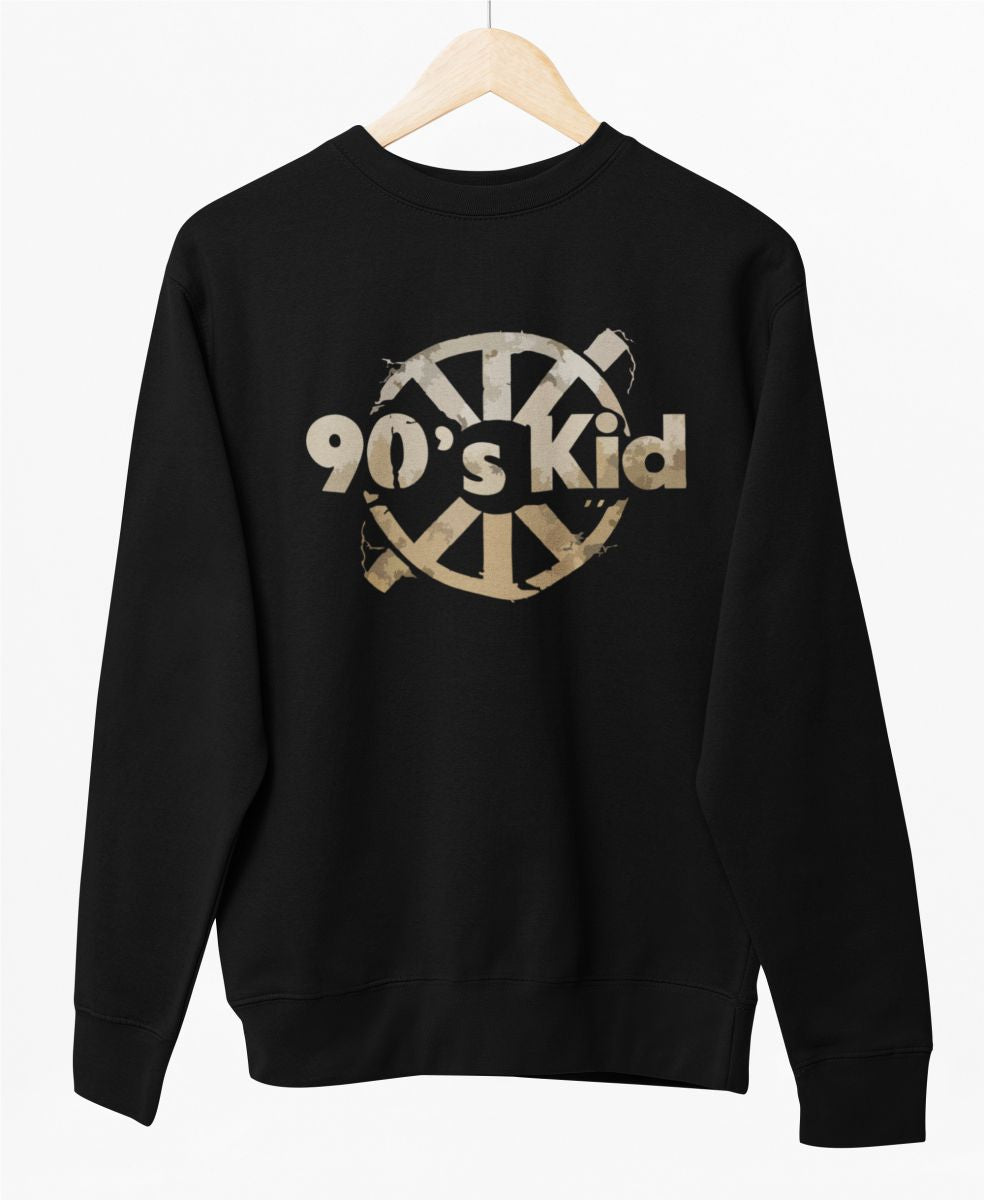 Must UNISEX dressipluus ilma kapuutsita "90's kid"