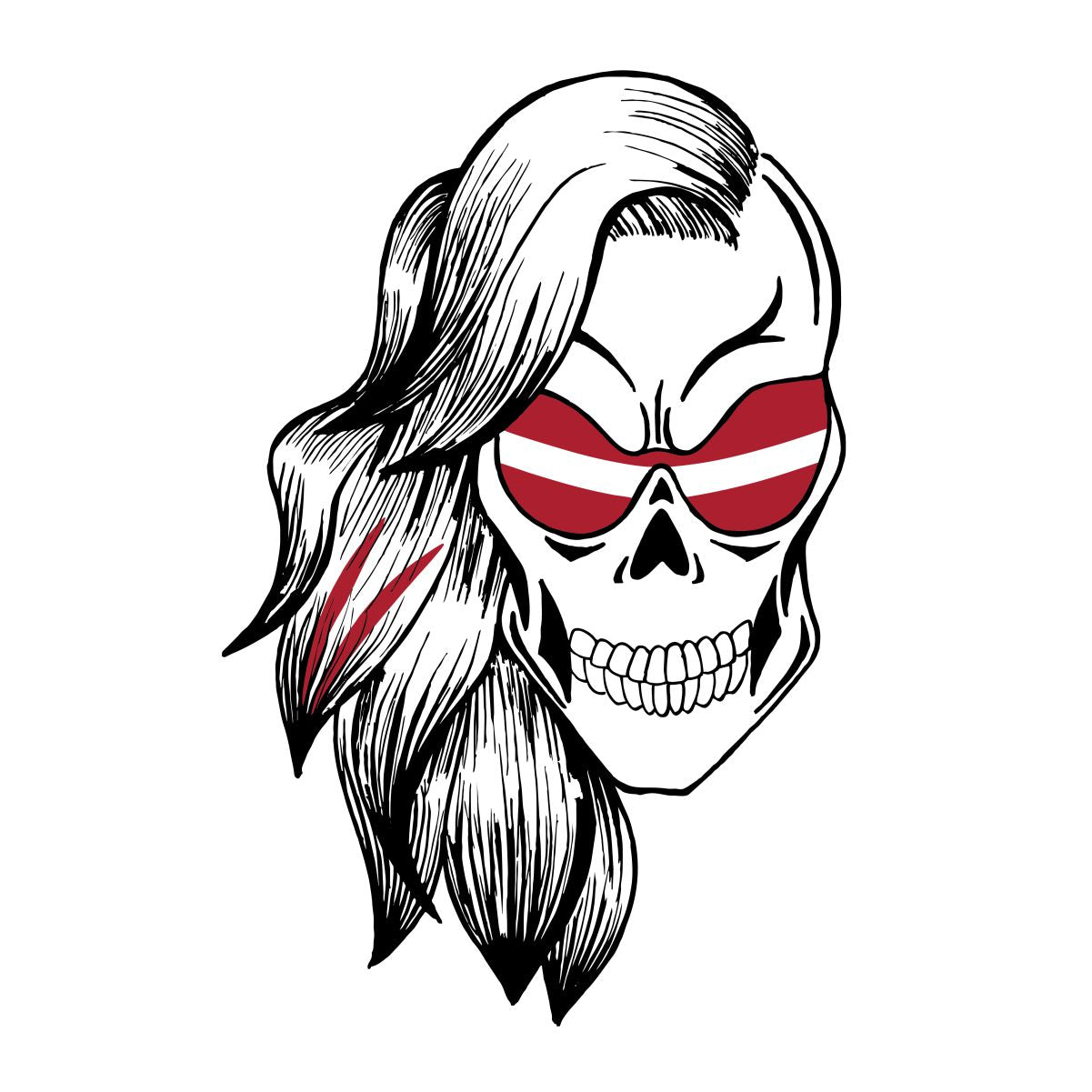 Balti UNISEX krekli "Latviešu galvaskauss"