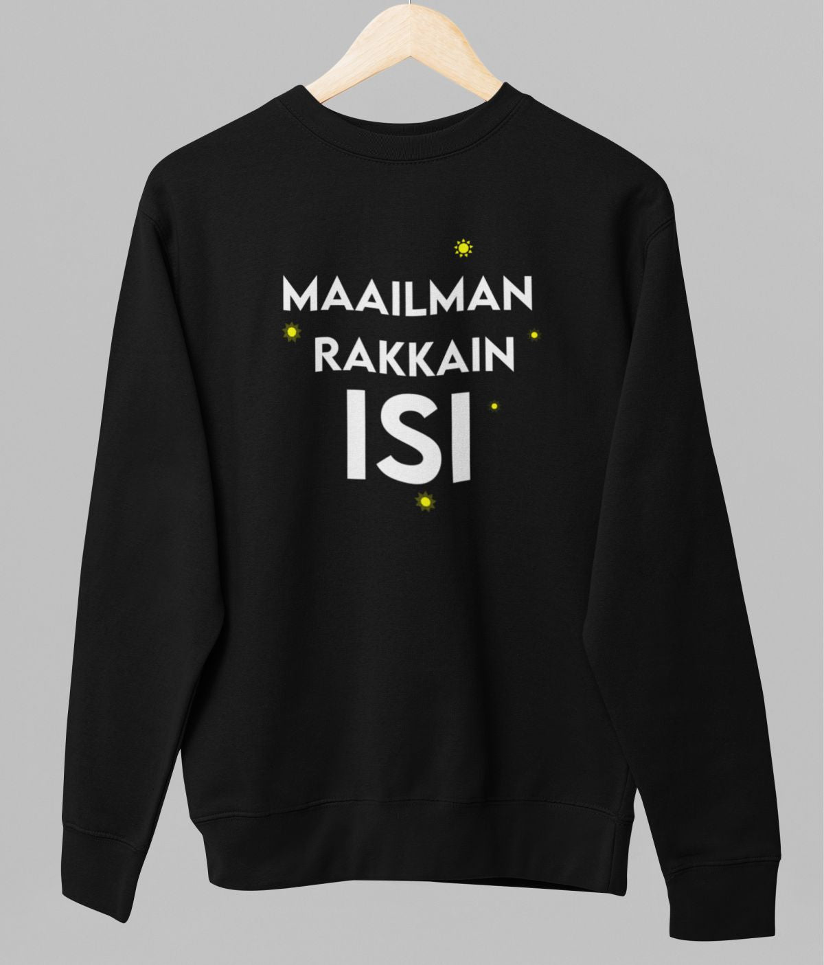 Musta unisex collegepaita "Maailman rakkain isi"
