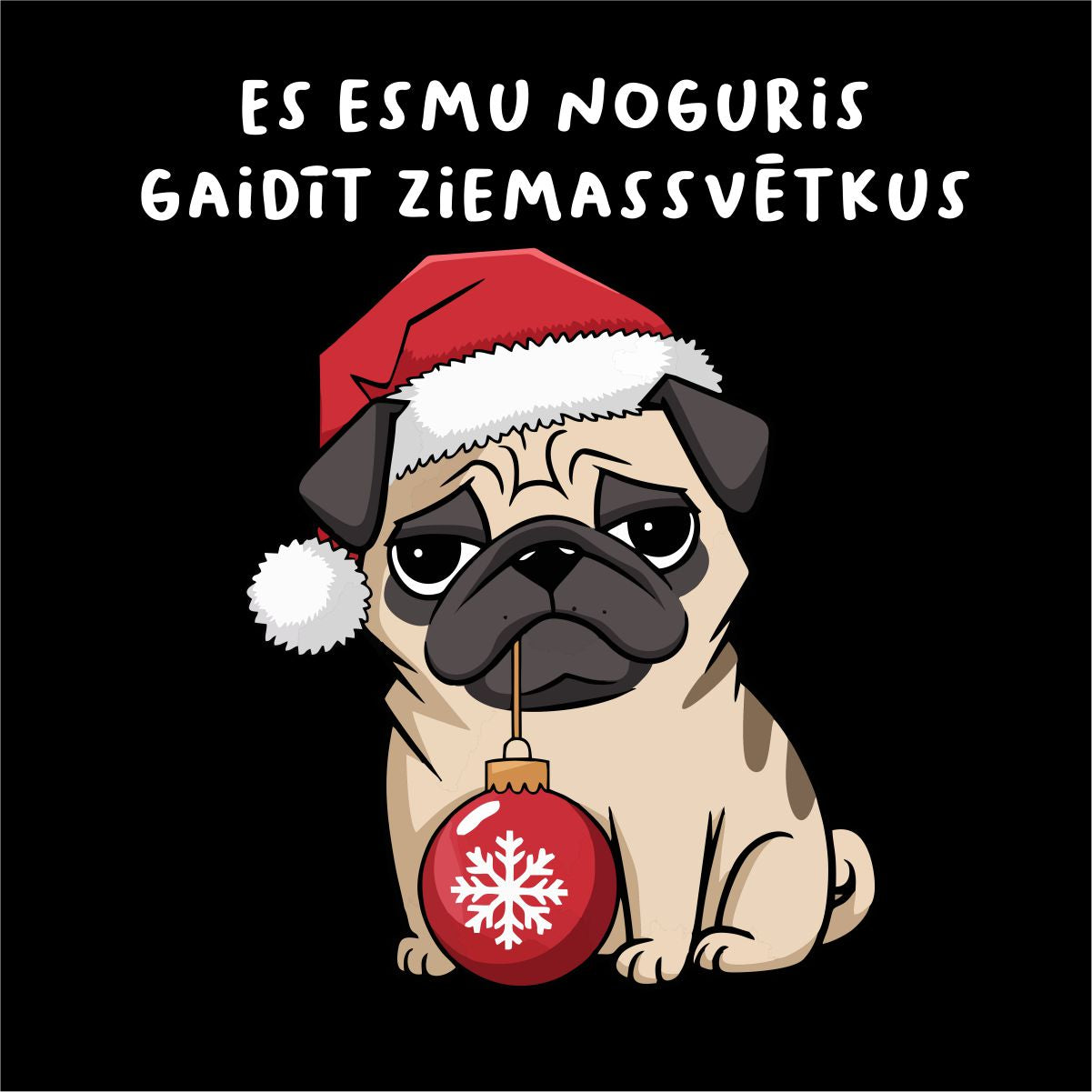 Melns UNISEX džemperis bez kapuces "Es esmu noguris gaidīt Ziemassvētkus"