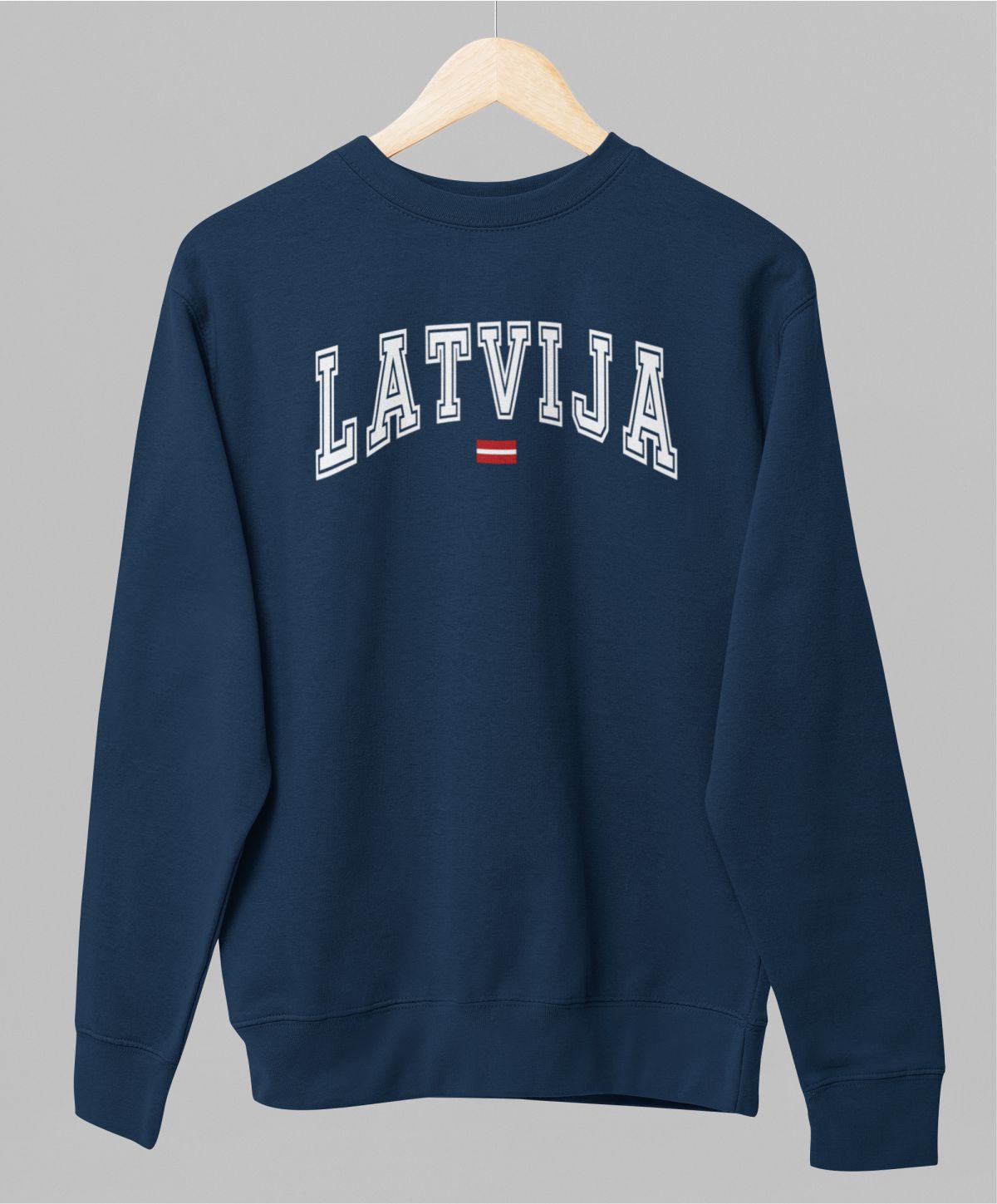 Zils UNISEX džemperis bez kapuces "Mana valsts"