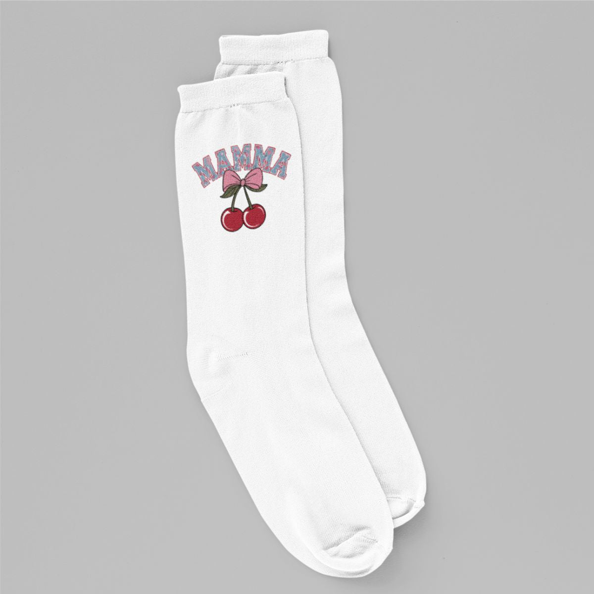 Baltas zeķes "Mamma ķirsis"