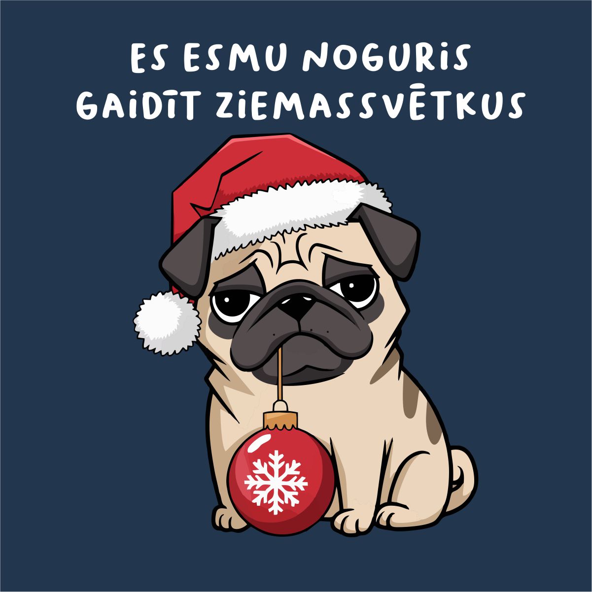 Zils UNISEX džemperis bez kapuces "Es esmu noguris gaidīt Ziemassvētkus"