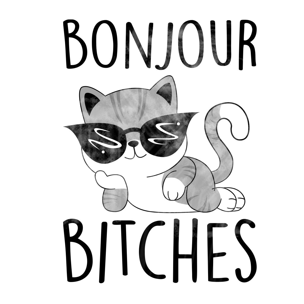 Valged UNISEX T-särgid "Bonjour bitches"