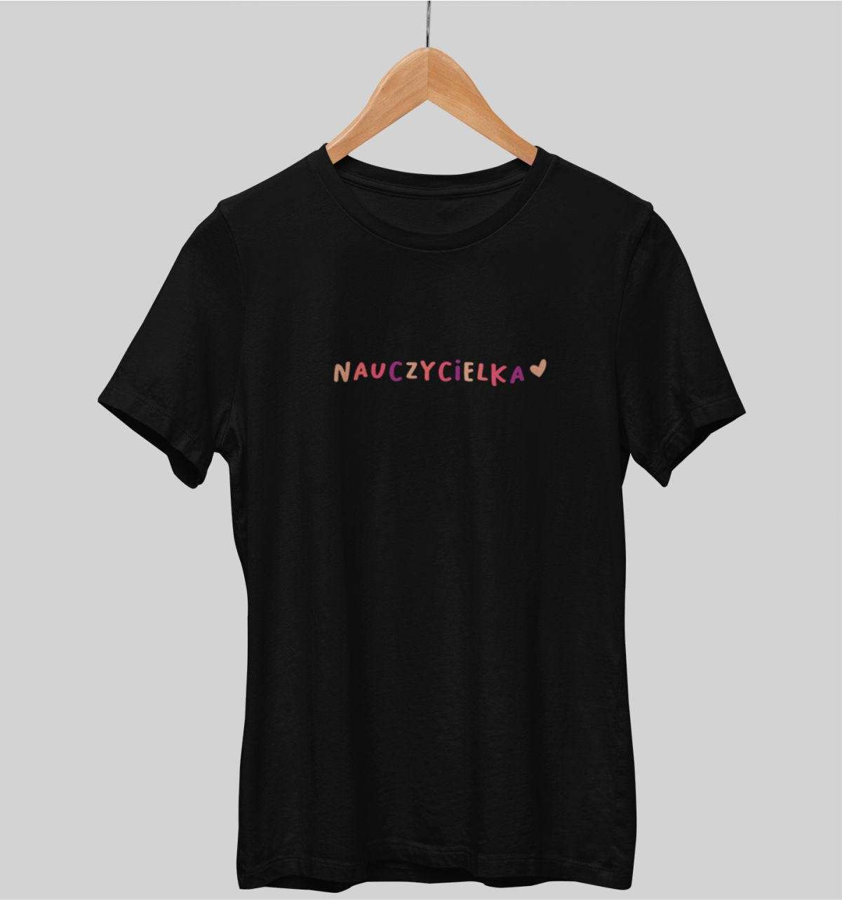 Czarna UNISEX koszulka "Nauczycielka" (Wyprodukowany towar)