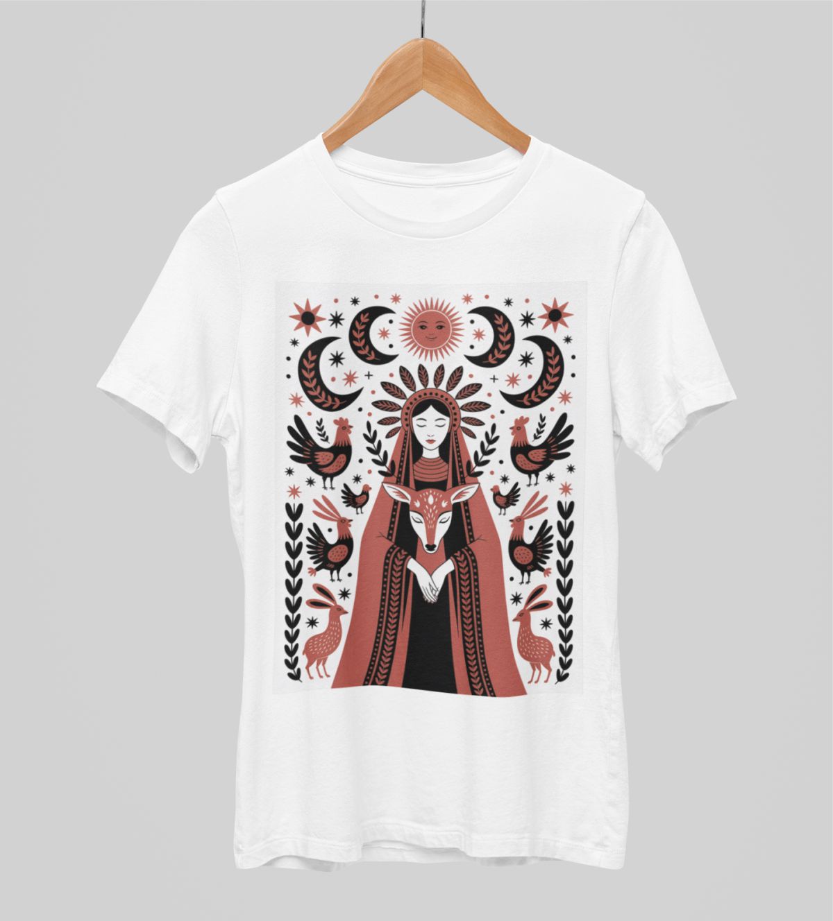 Valkoiset unisex T-paidat "Yössä"