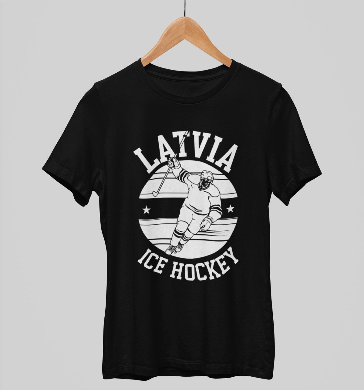 Melni unisex krekli "Latvia ice hockey"