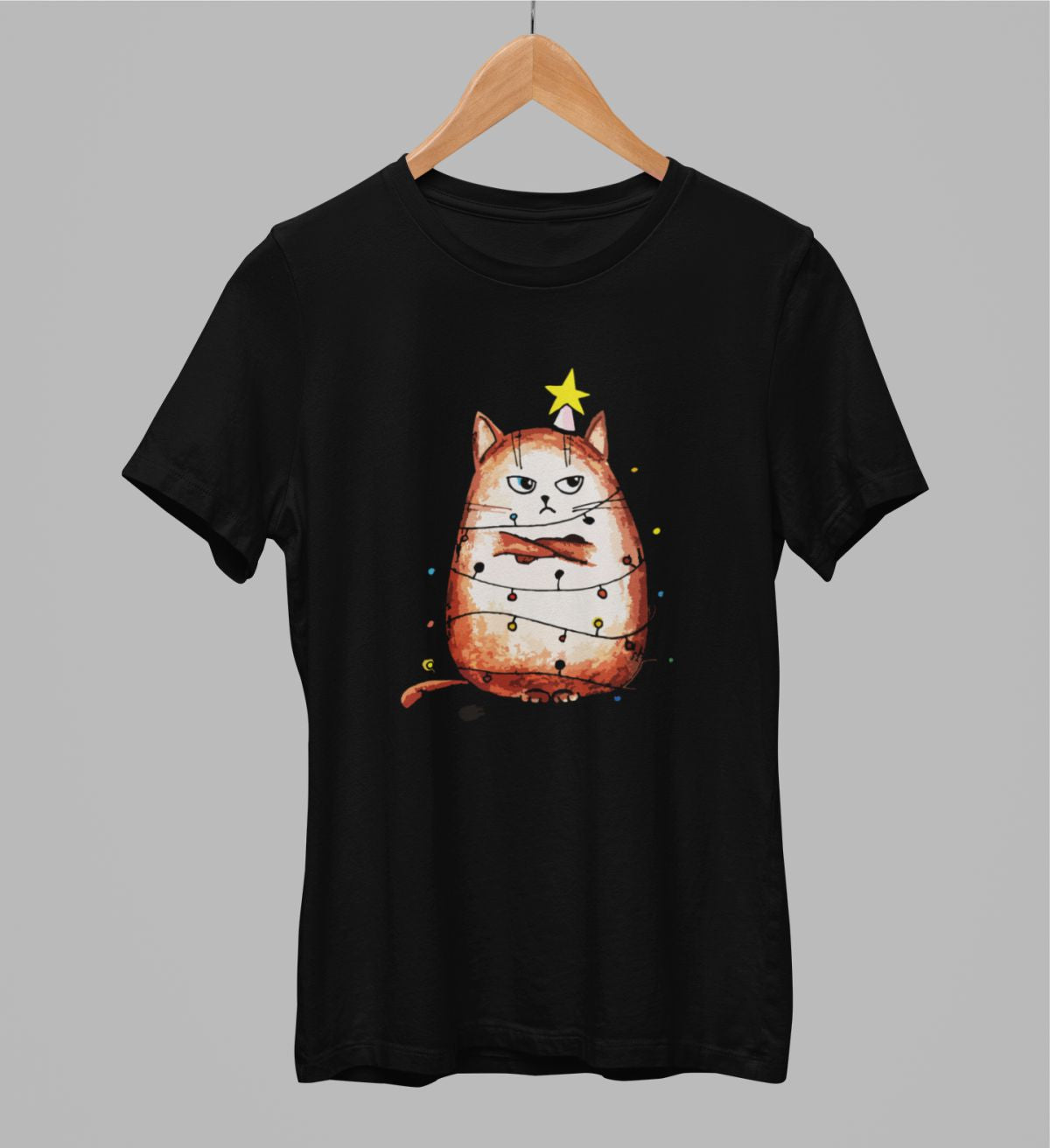 Must UNISEX T-särgid "Vihane kass"