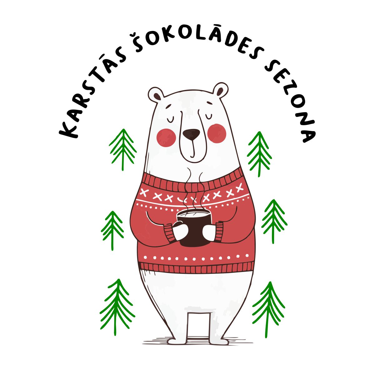 Balti UNISEX krekli "Karstās šokolādes sezona"