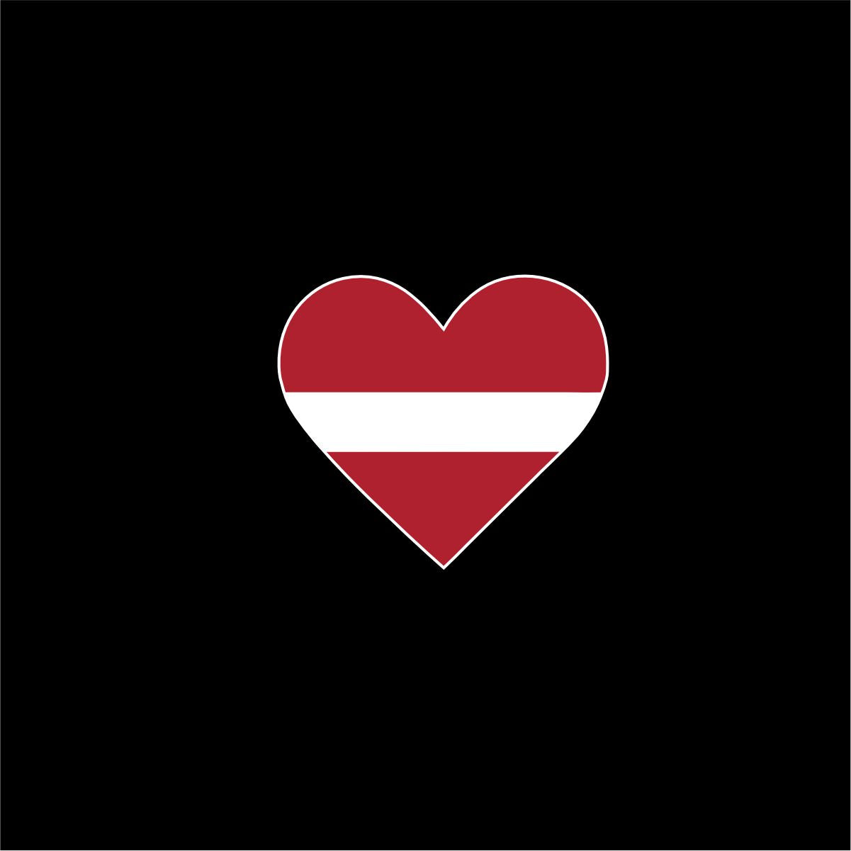 Melni UNISEX krekli "Latvijas sirsniņa"