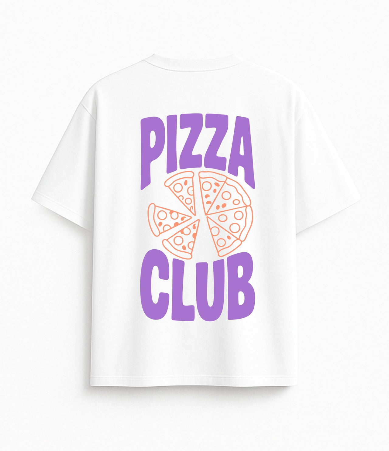 BALTI OVERSIZED MARŠKINĖLIAI "PIZZA CLUB"