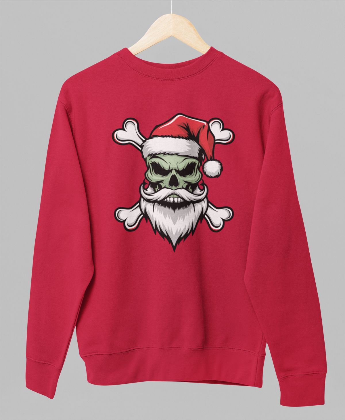 Punane UNISEX pusaer ilma kapuutsita "Jõulukolju"