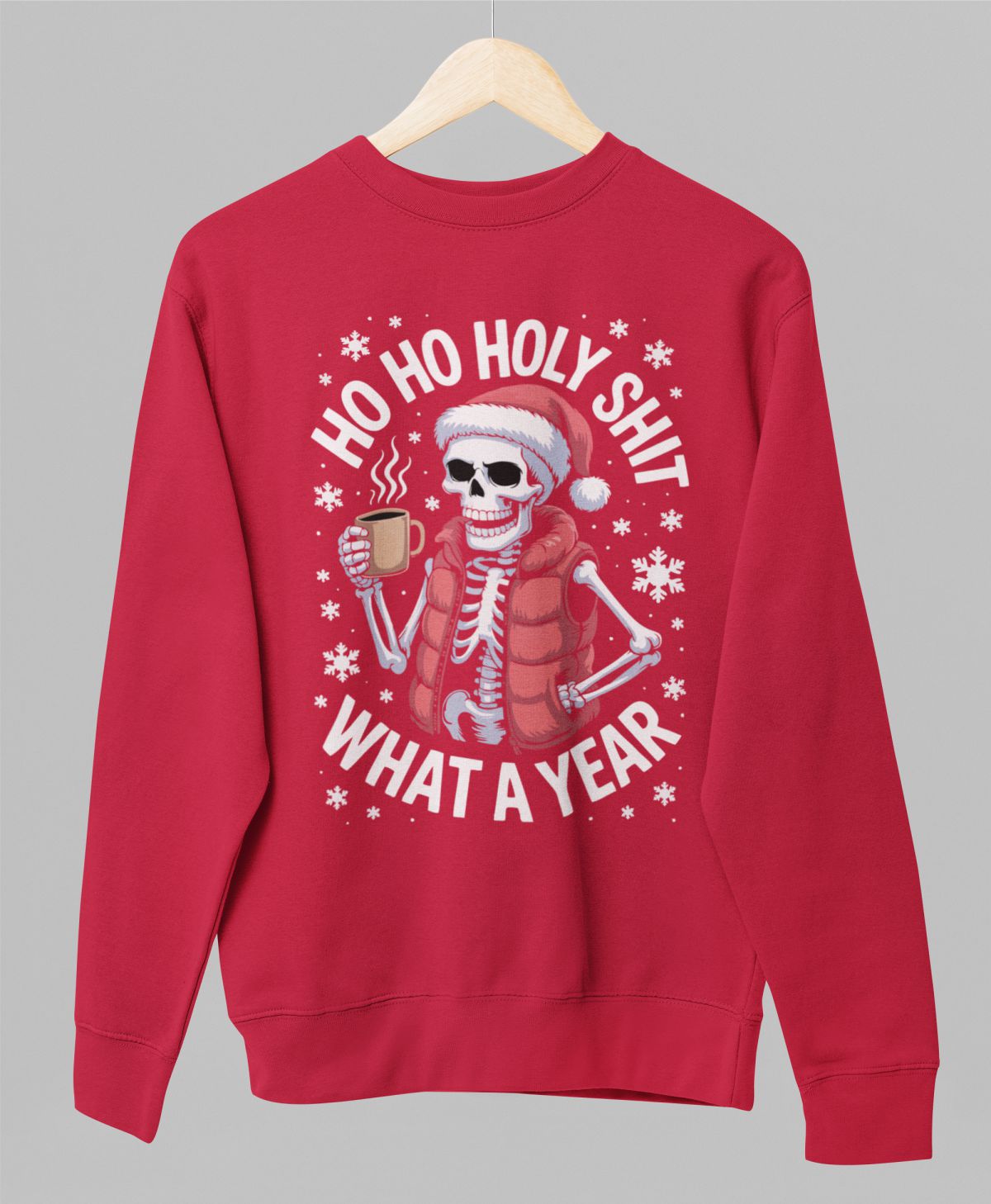 Sarkans UNISEX džemperis bez kapuces "What a year"