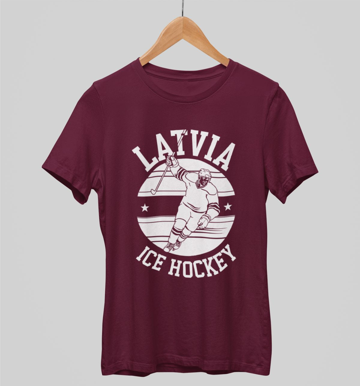 Bordo krāsas uniseksa "Latvia ice hockey"