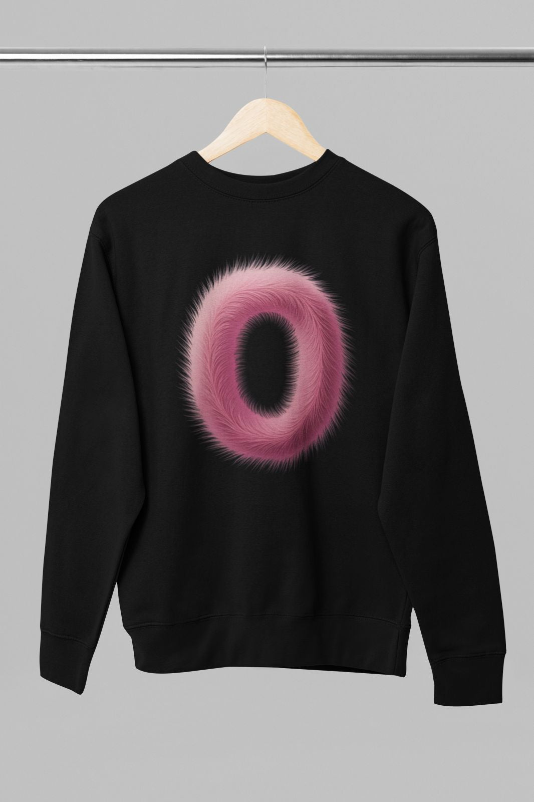 Melns UNISEX džemperis bez kapuces "O burts"