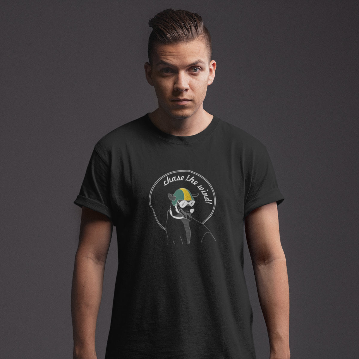 Czarna T-shirt Chase the wind