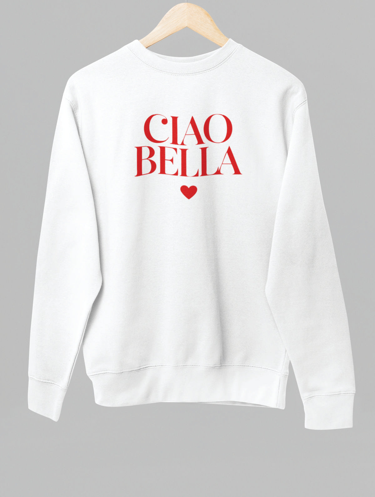 Vit UNISEX tröja “CIAO BELLA”