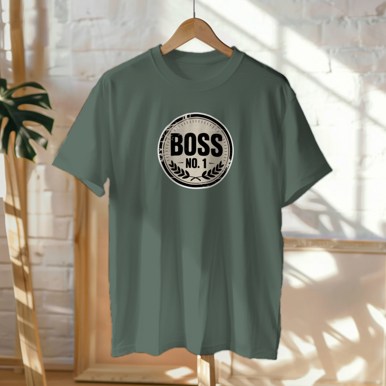 Tumehallid UNISEX T-särgid  "Boss No1"