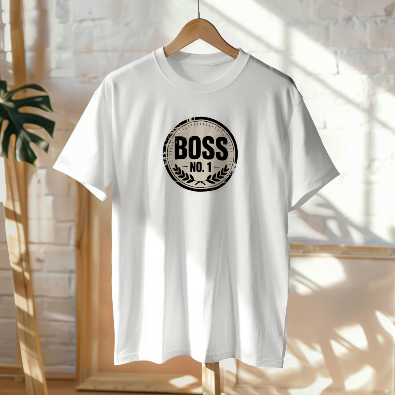 Valged UNISEX T-särgid  "Boss No1"