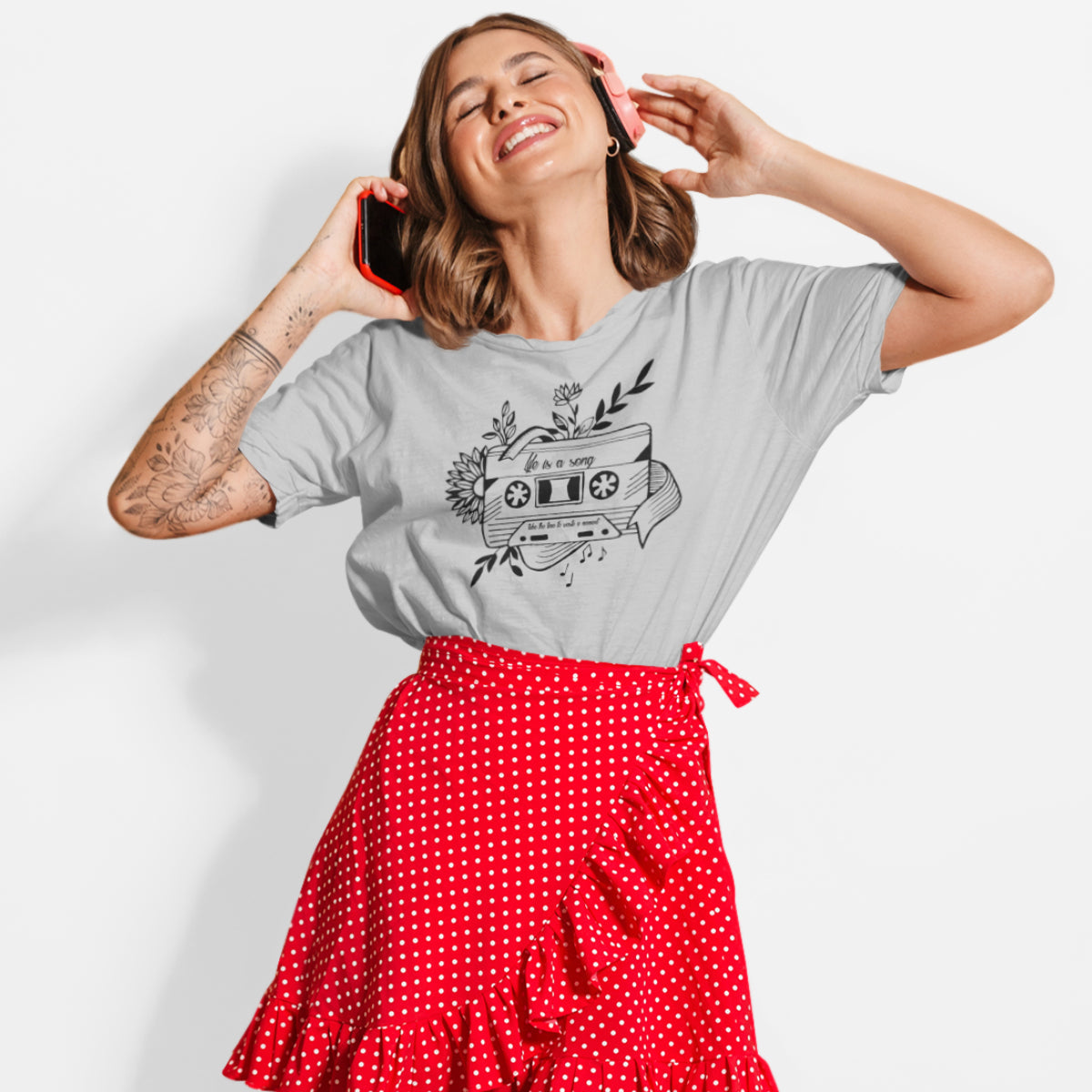 Šedá páska na tričko Melange