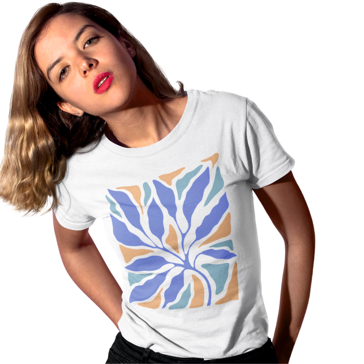 Vit UNISEX T-shirt "Blå"