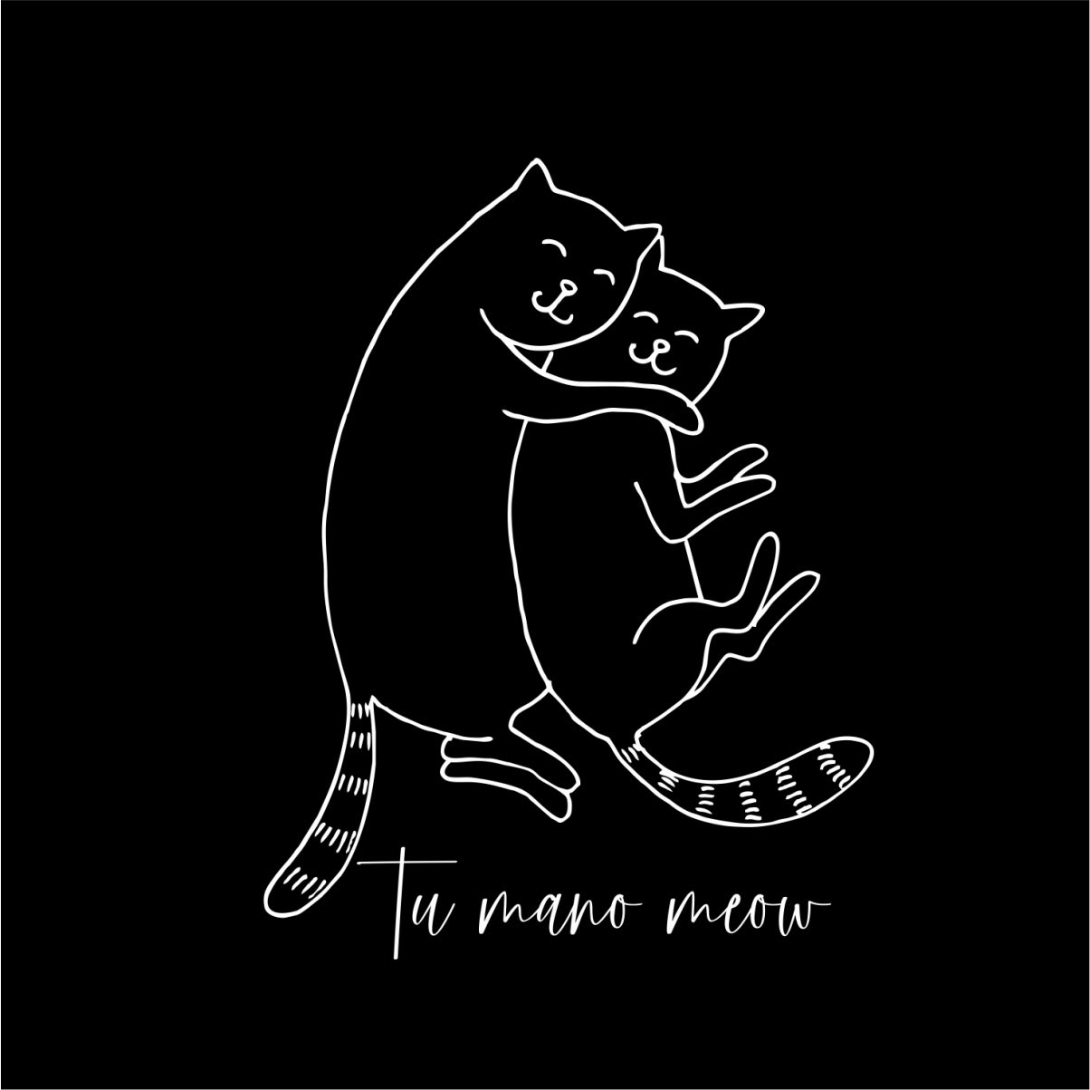 Melni džemperi bez kapucēm pāriem "Tu esi mans meow"