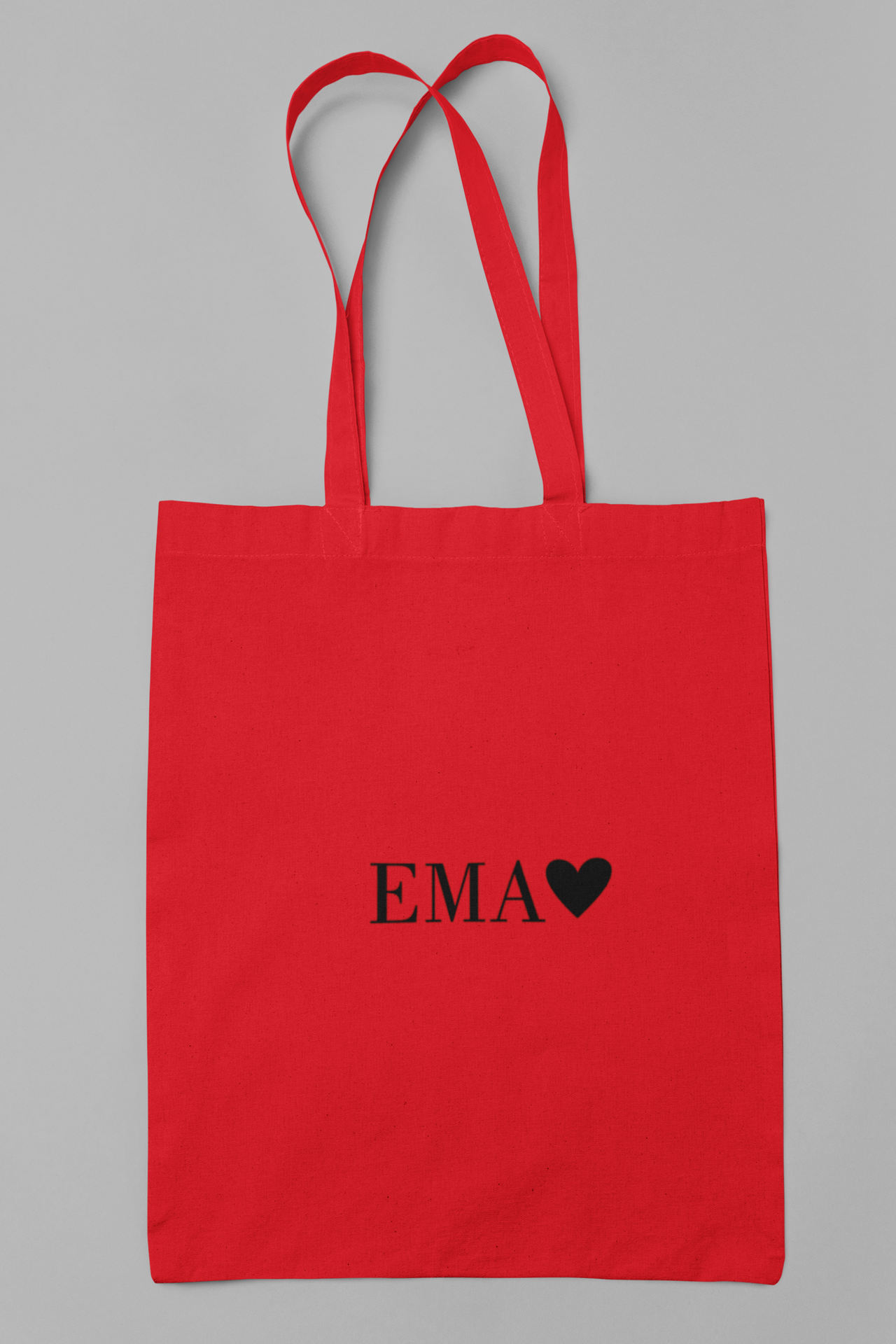 Punane Puuvillane ostukott "Ema südamega"