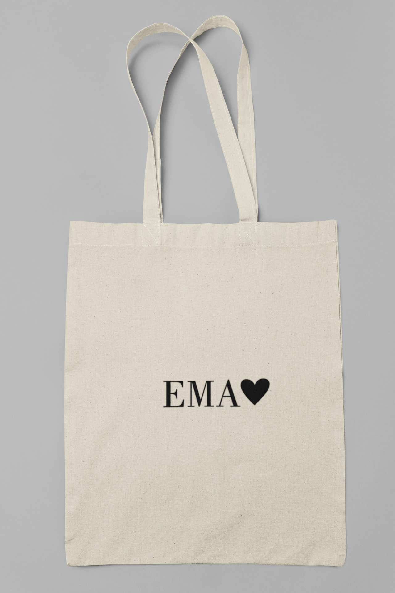 Looduslikku värvi puuvillane ostukott "Ema südamega"