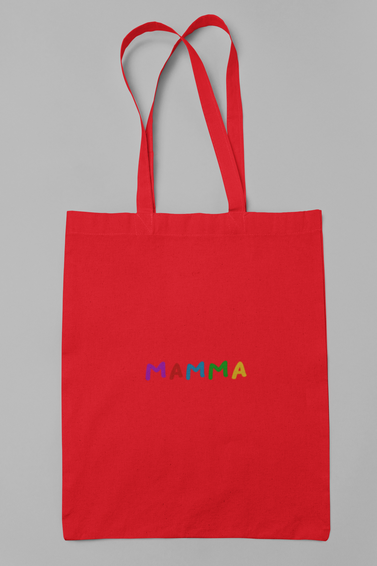 Sarkanā krāsā ipirkumu soma ar vienkāršu dibenu "Mamma"