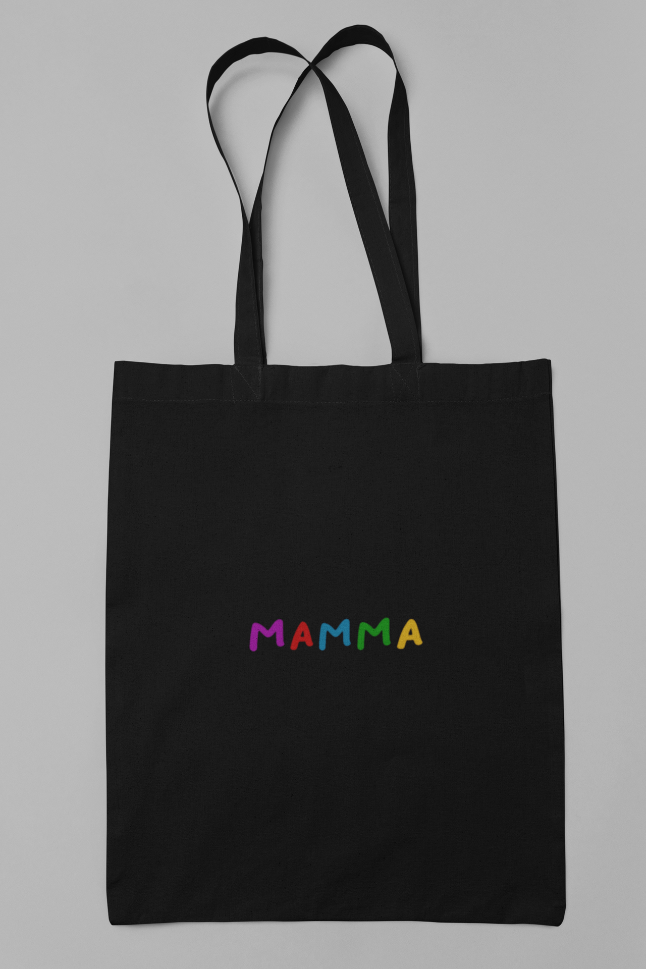 Melnā krāsā ipirkumu soma ar vienkāršu dibenu "Mamma"