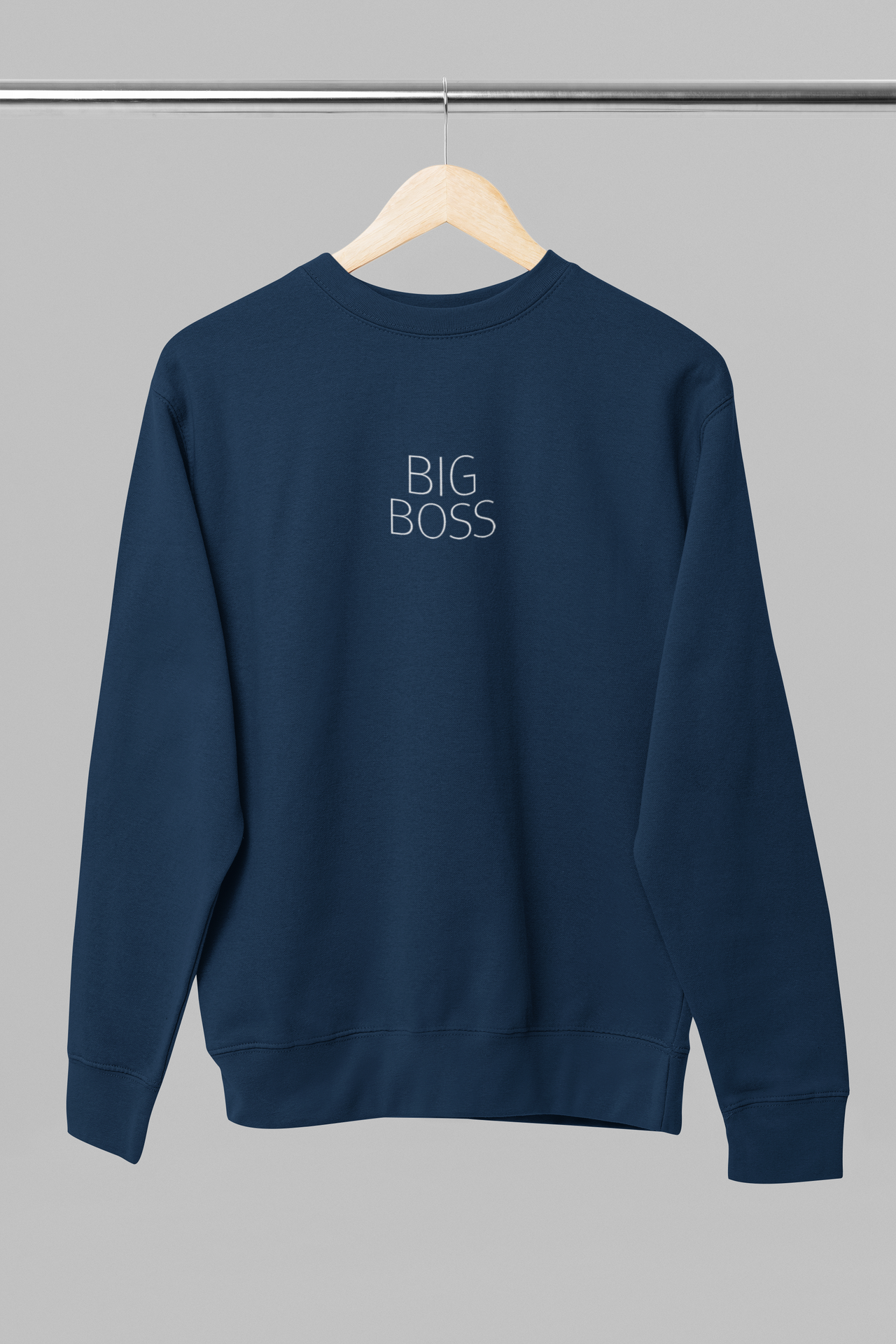 Sininen unisex collegepaita "Big Boss"