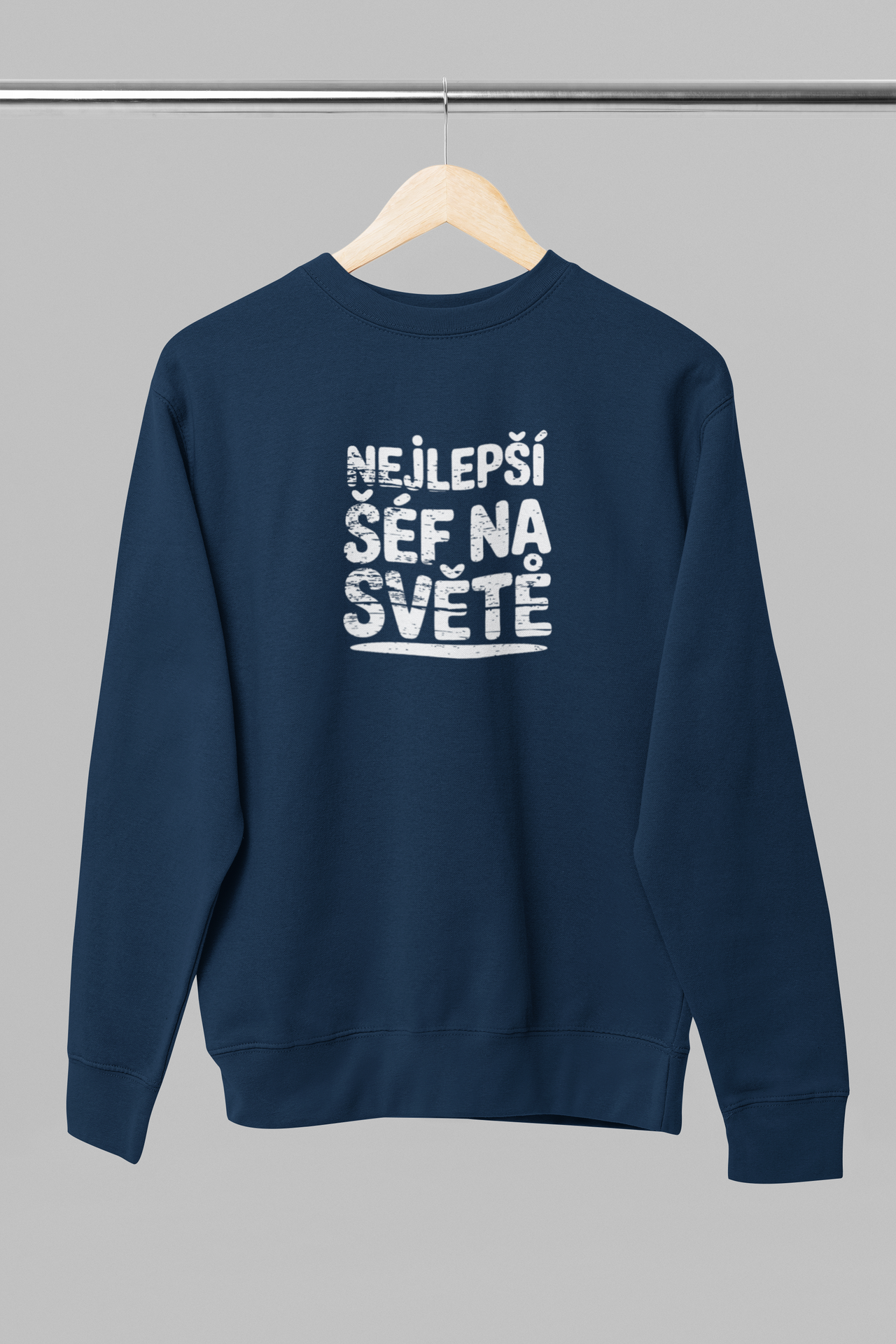Modrá unisex mikina "Nejlepší šéf na světě"