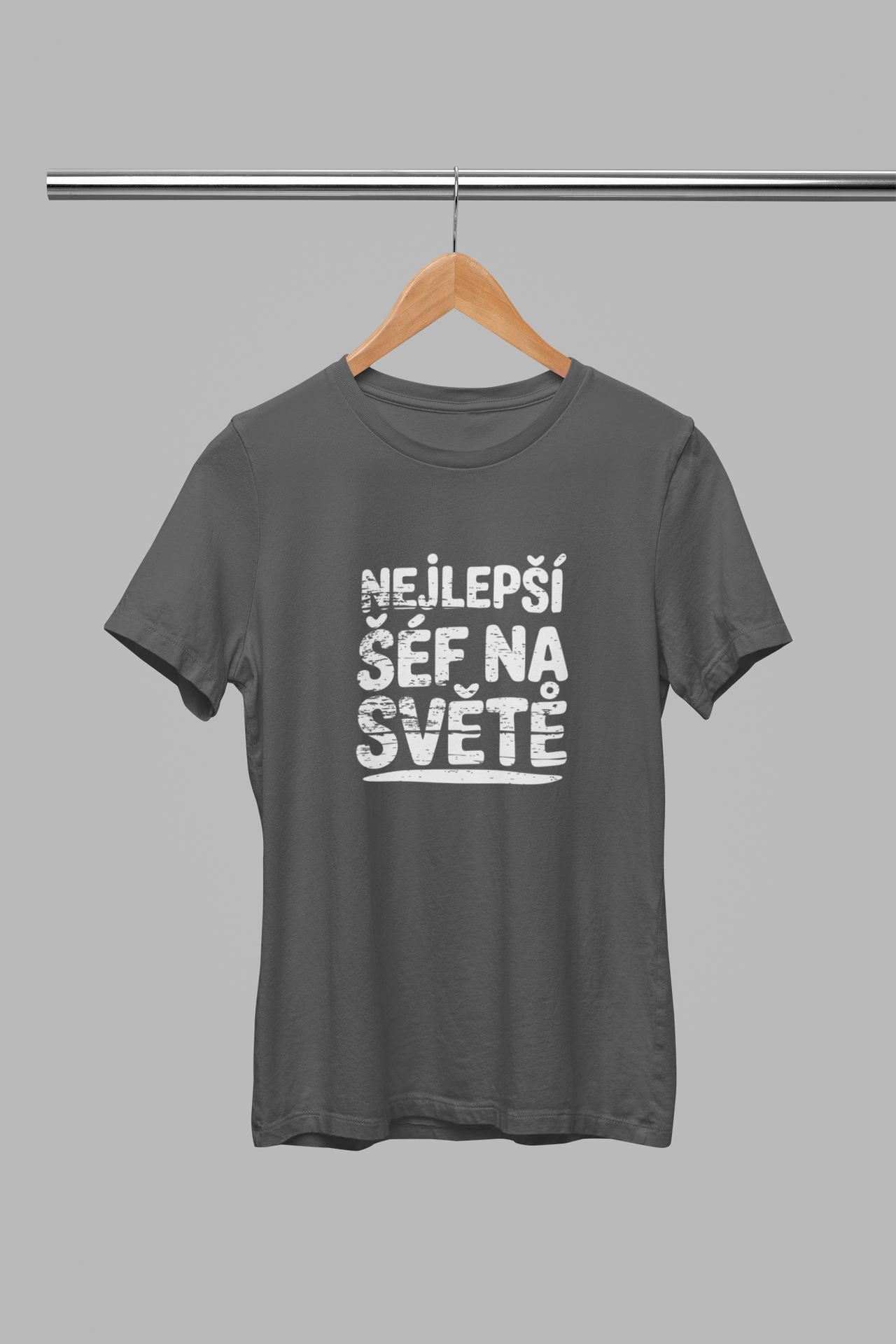Tmavě šedé unisex tričko "Nejlepší šéf na světě"