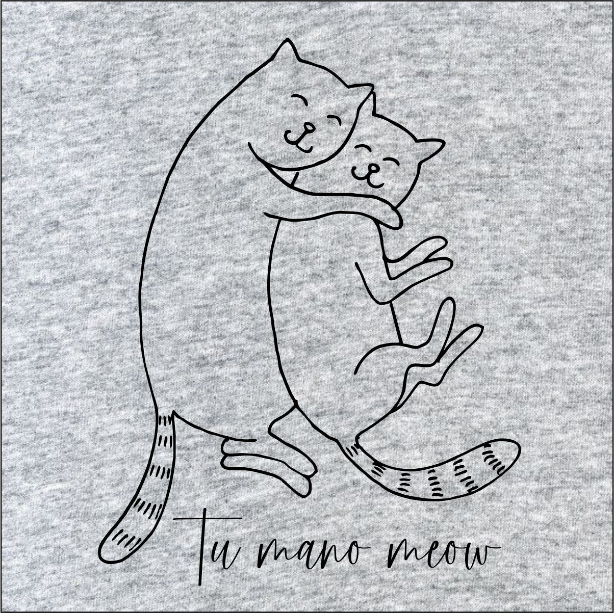 Pelēki melanža džemperi bez kapucēm pāriem "Tu esi mans meow"