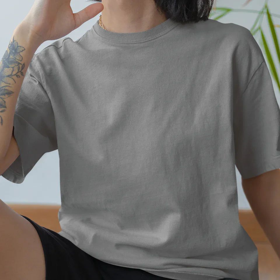 Pelēki melanža  kokvilnas UNISEX T-krekli bez apdrukas