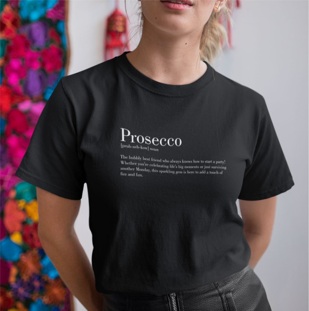 Svart UNISEX T-shirt “Prosecco”