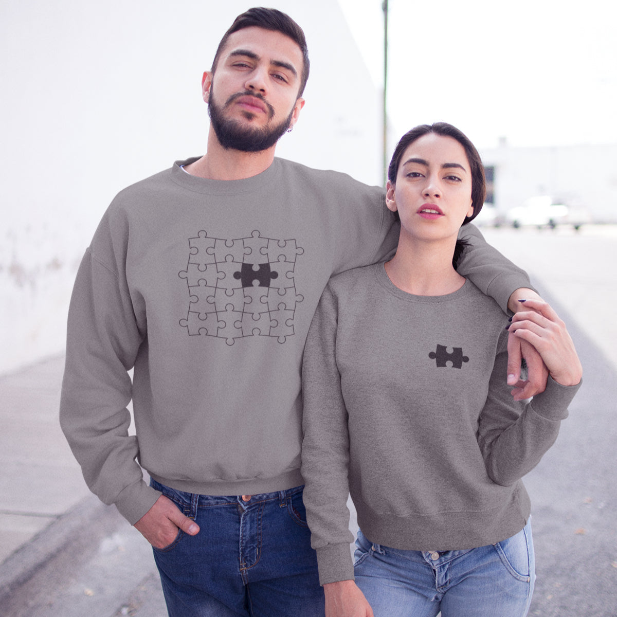 Hallid kapuutsita dressipluusid paaridele „Pusle“