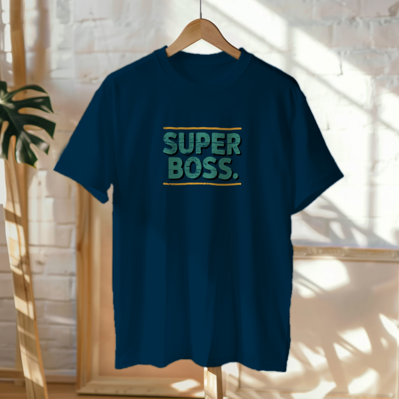 Tumesinised UNISEX T-särgid  "Super Boss"