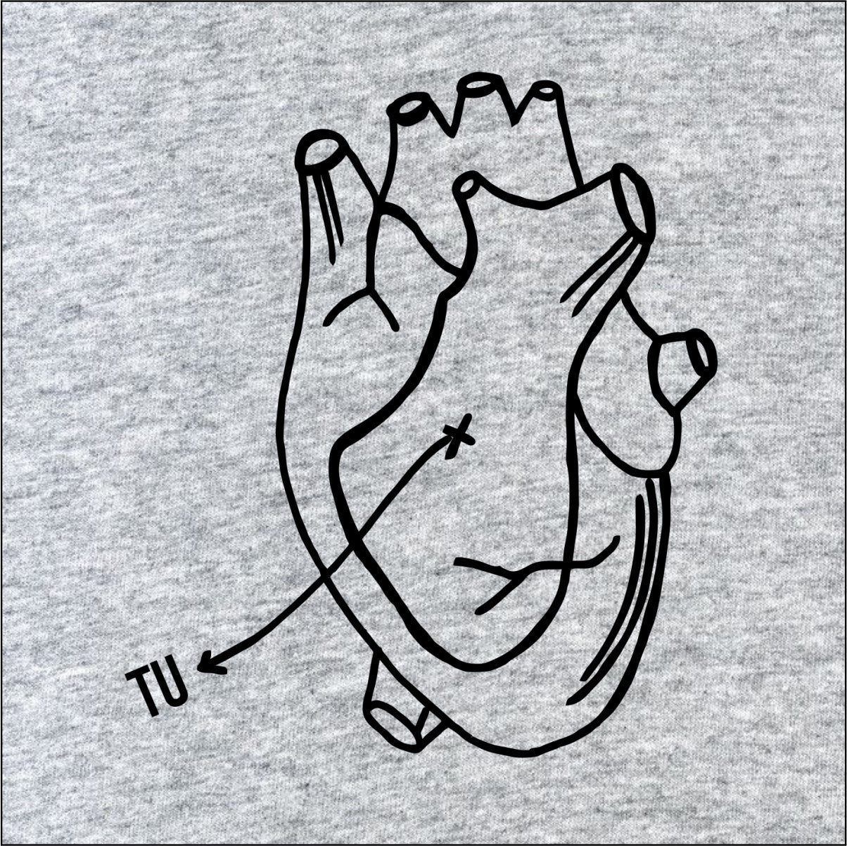 Pelēki melanža džemperi bez kapucēm pāriem "Tu esi manā sirdī"