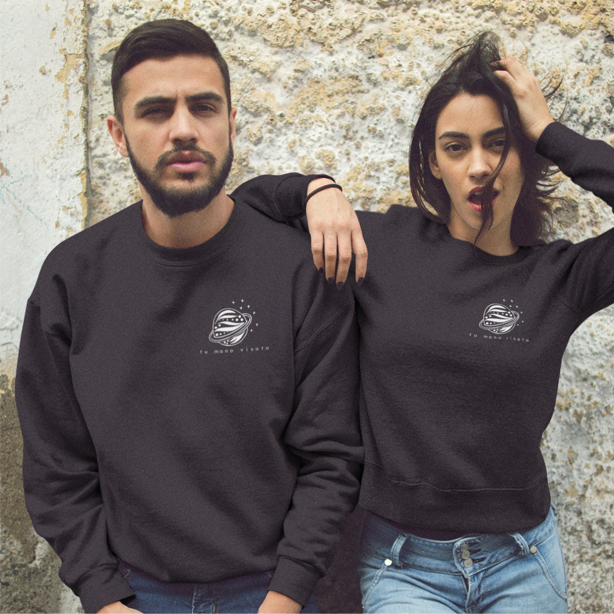 Melni džemperi bez kapucēm pāriem "Tu esi mans Visums"