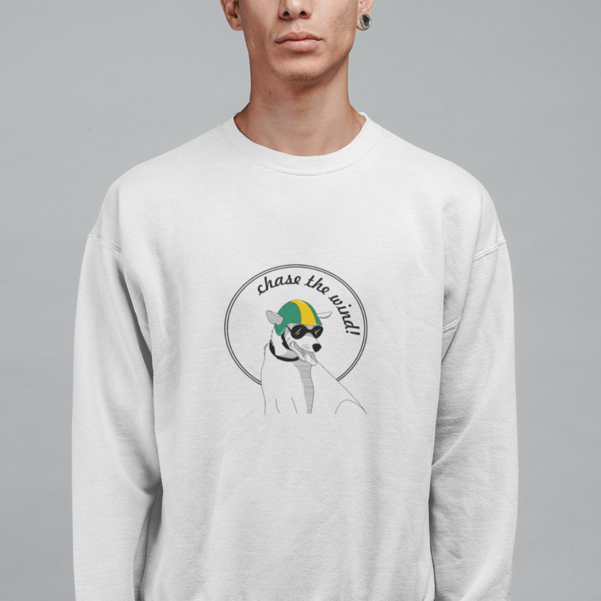 White Sweatshirt Chase the wind