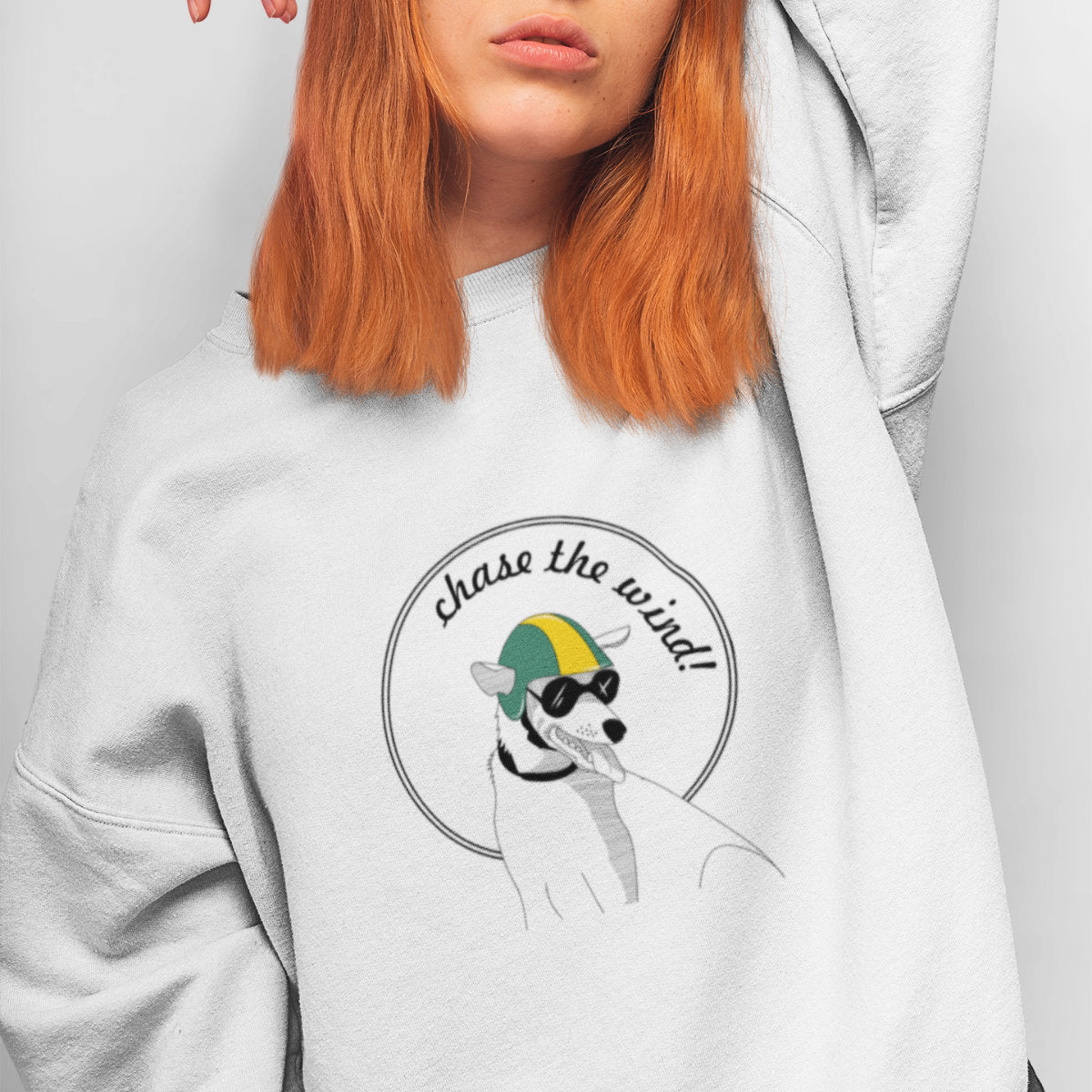 White Sweatshirt Chase the wind